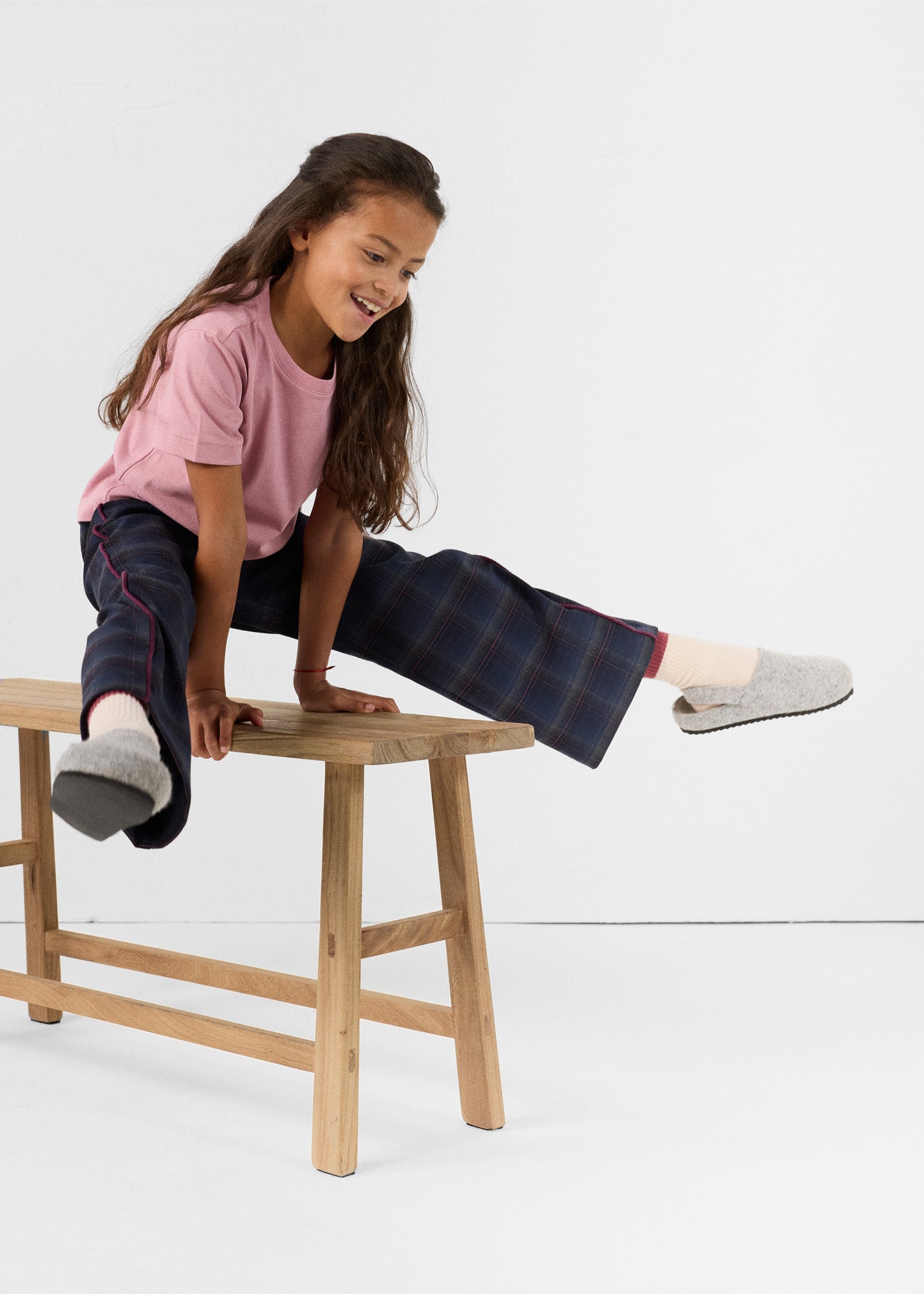 T-shirt enfant à col rond Rose antique Pio