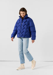 Veste Grand Froid puffer tressée Bleu cobalt Alya