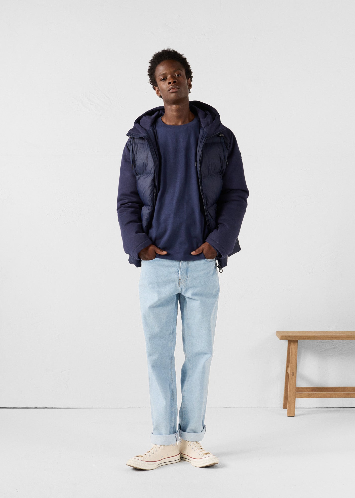 Doudoune puffer bi-matière Marine Thunder