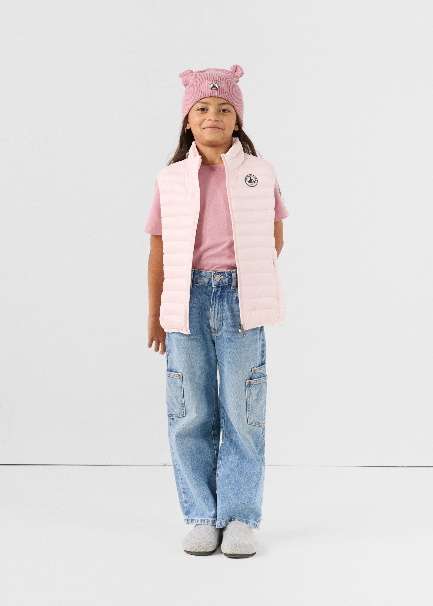 Doudoune sans manches enfant Rose pétale Zoe