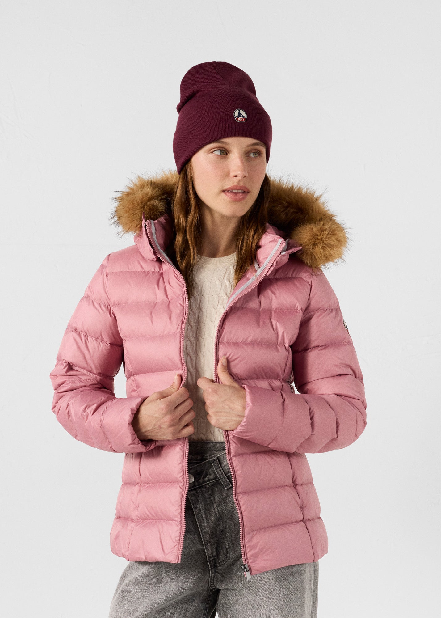 Doudoune à capuche Grand Froid Rose antique Luxe