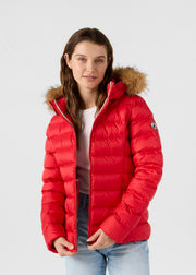 Doudoune à capuche Grand Froid Rouge carmin Luxe