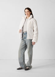 Doudoune fausse fourrure Blanc Olga