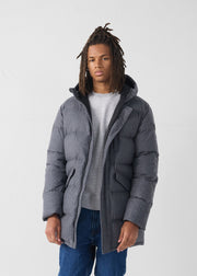 Doudoune mi-longue Gris chiné foncé Scotty