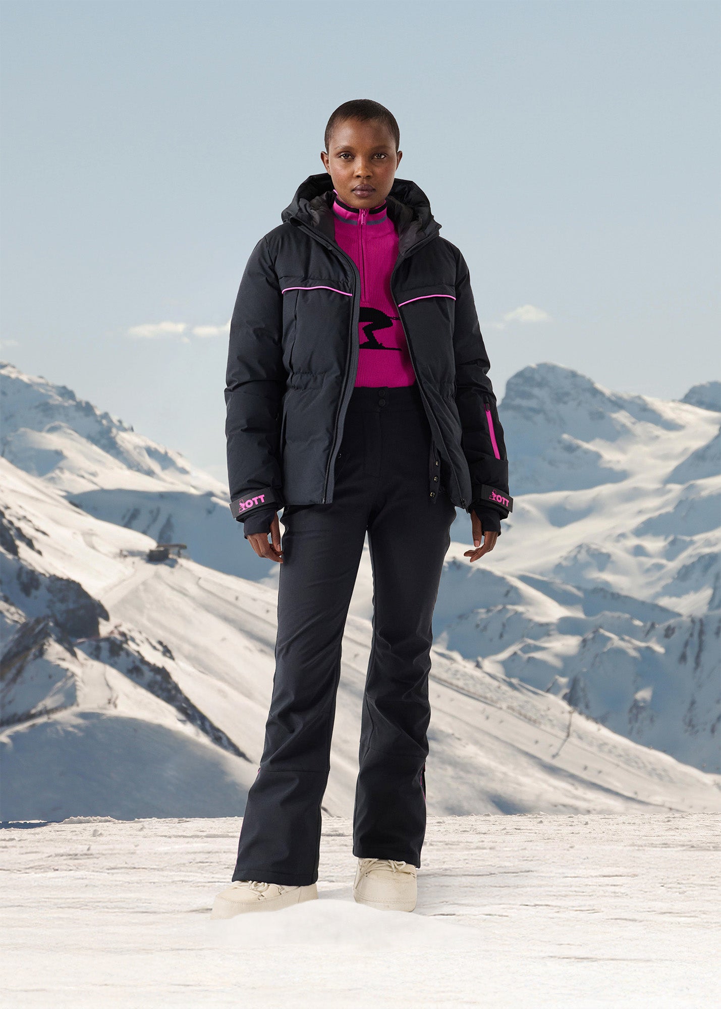 Veste de ski Grand froid Noir Soldanelle