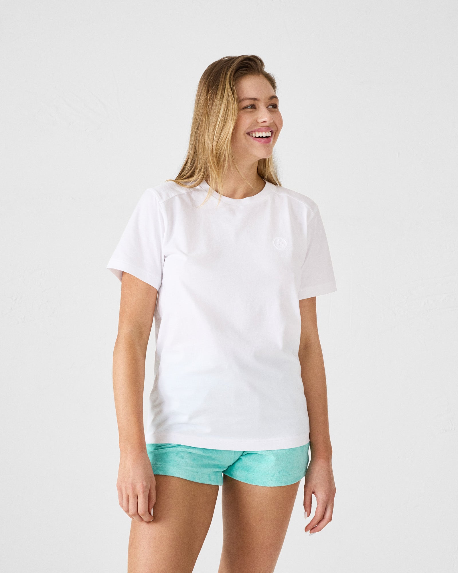 T-shirt col rond en coton Blanc Espar