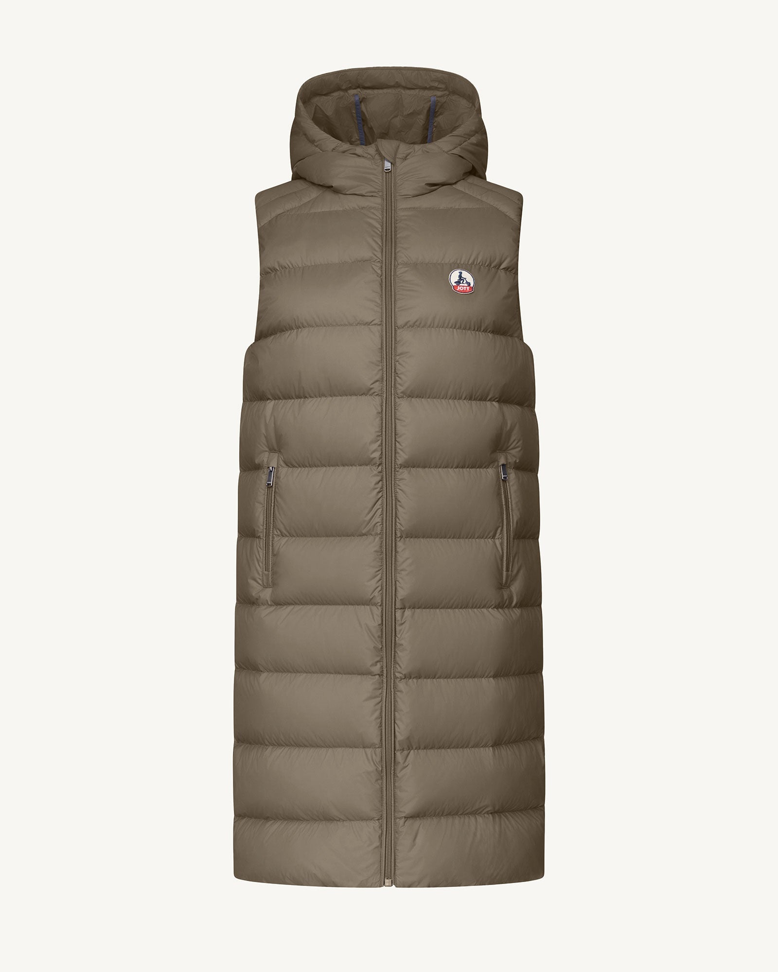 Doudoune longue sans manches Taupe Manon