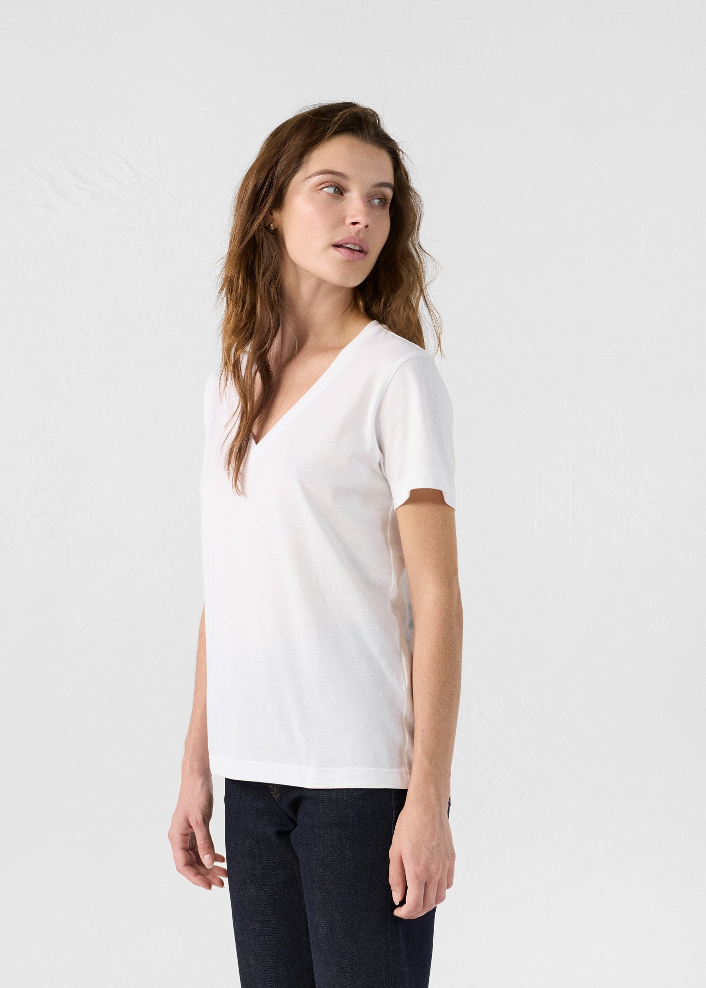T-Shirt col V Blanc Sofy