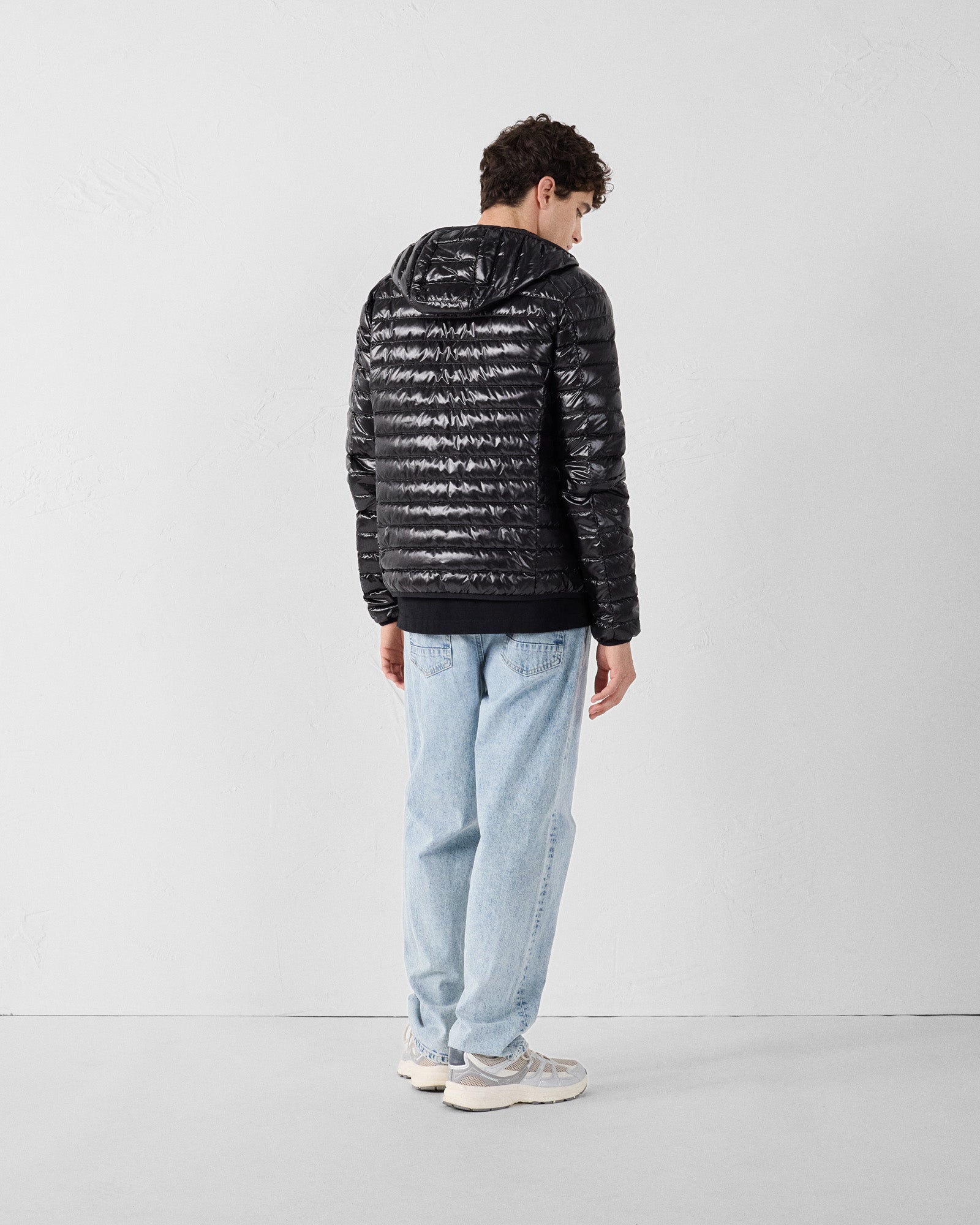 Doudoune légère à capuche Noir Nico shiny