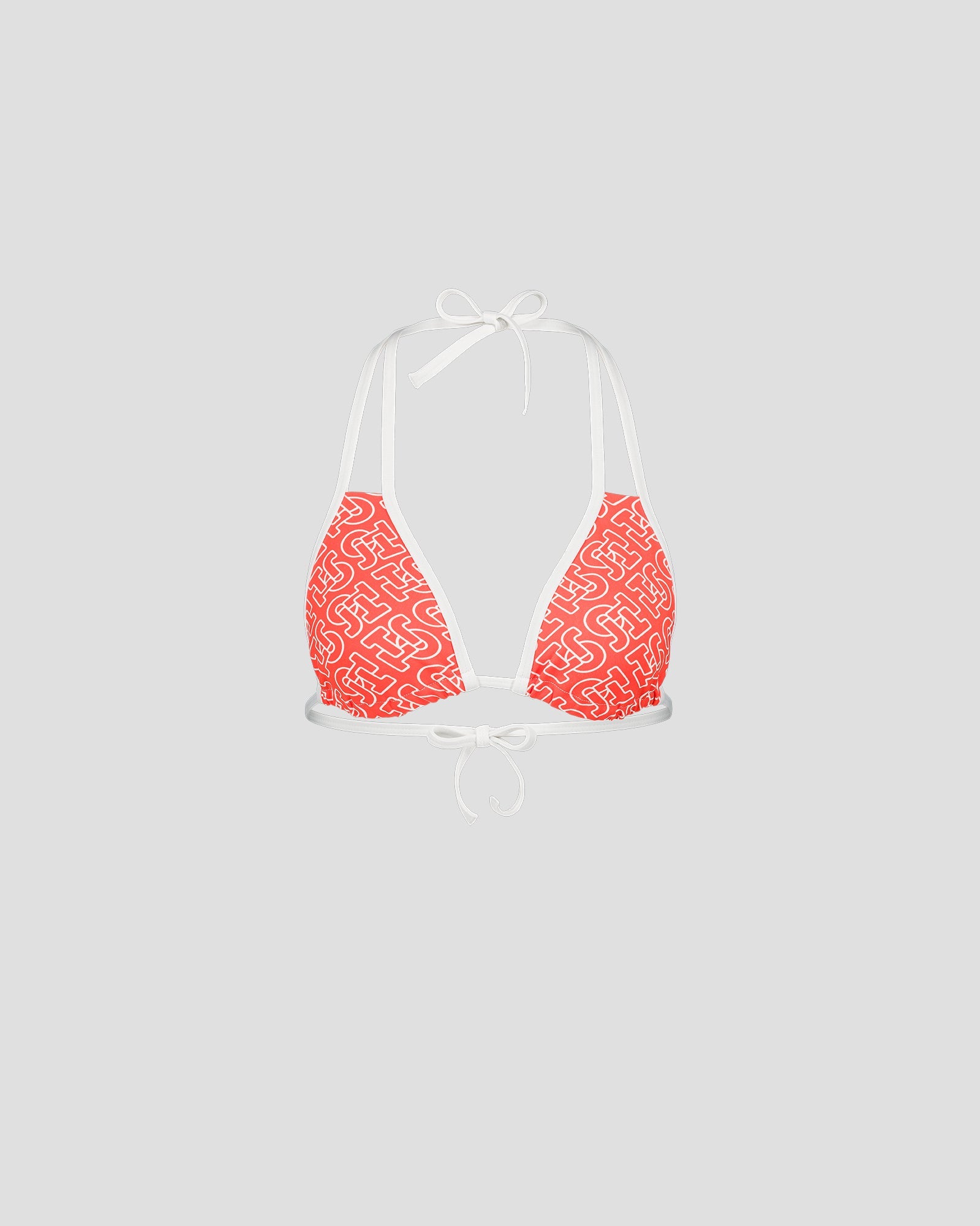 Haut de maillot de bain triangle Mono rouge feu Maddie monogram top