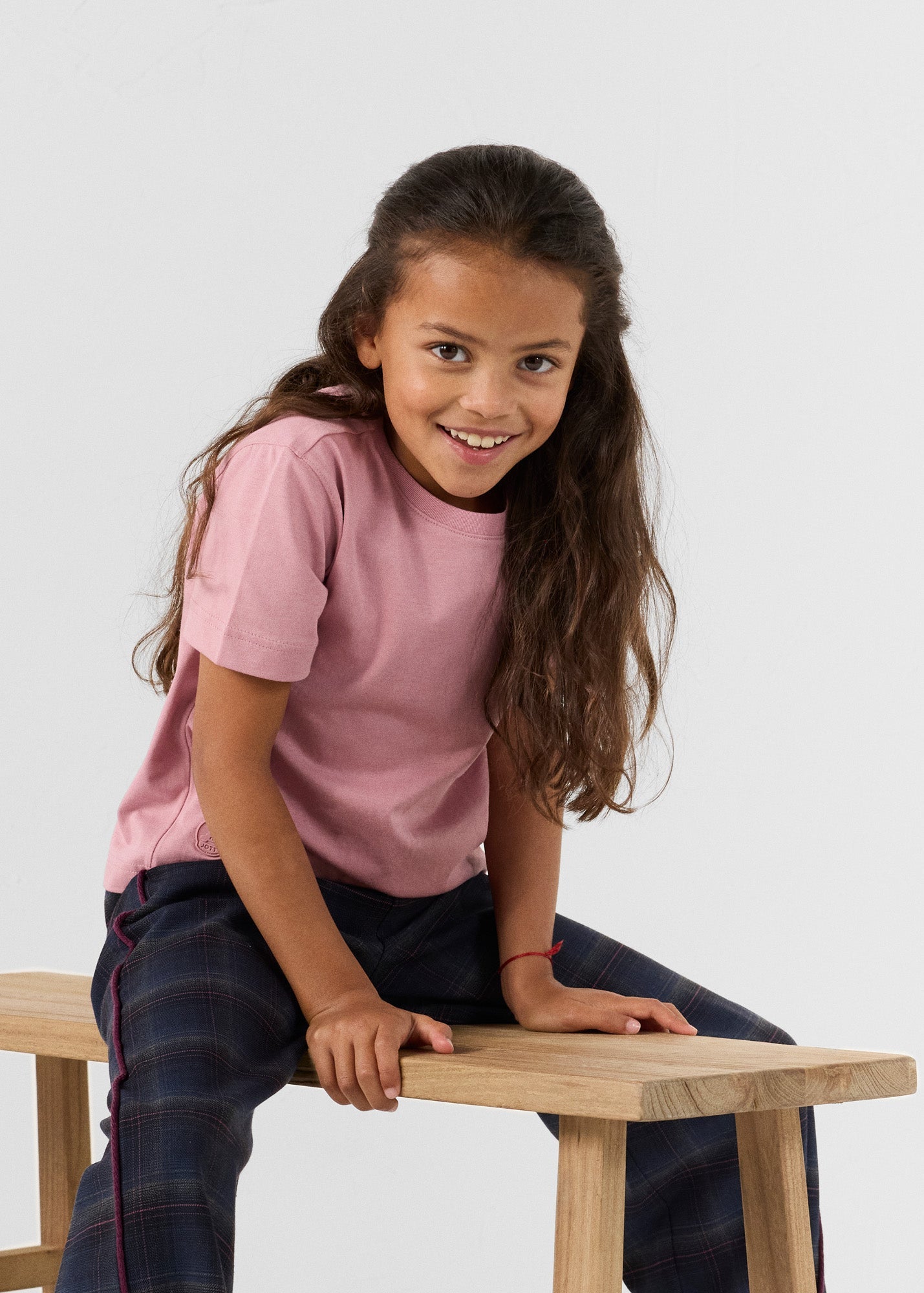 T-shirt enfant à col rond Rose antique Pio