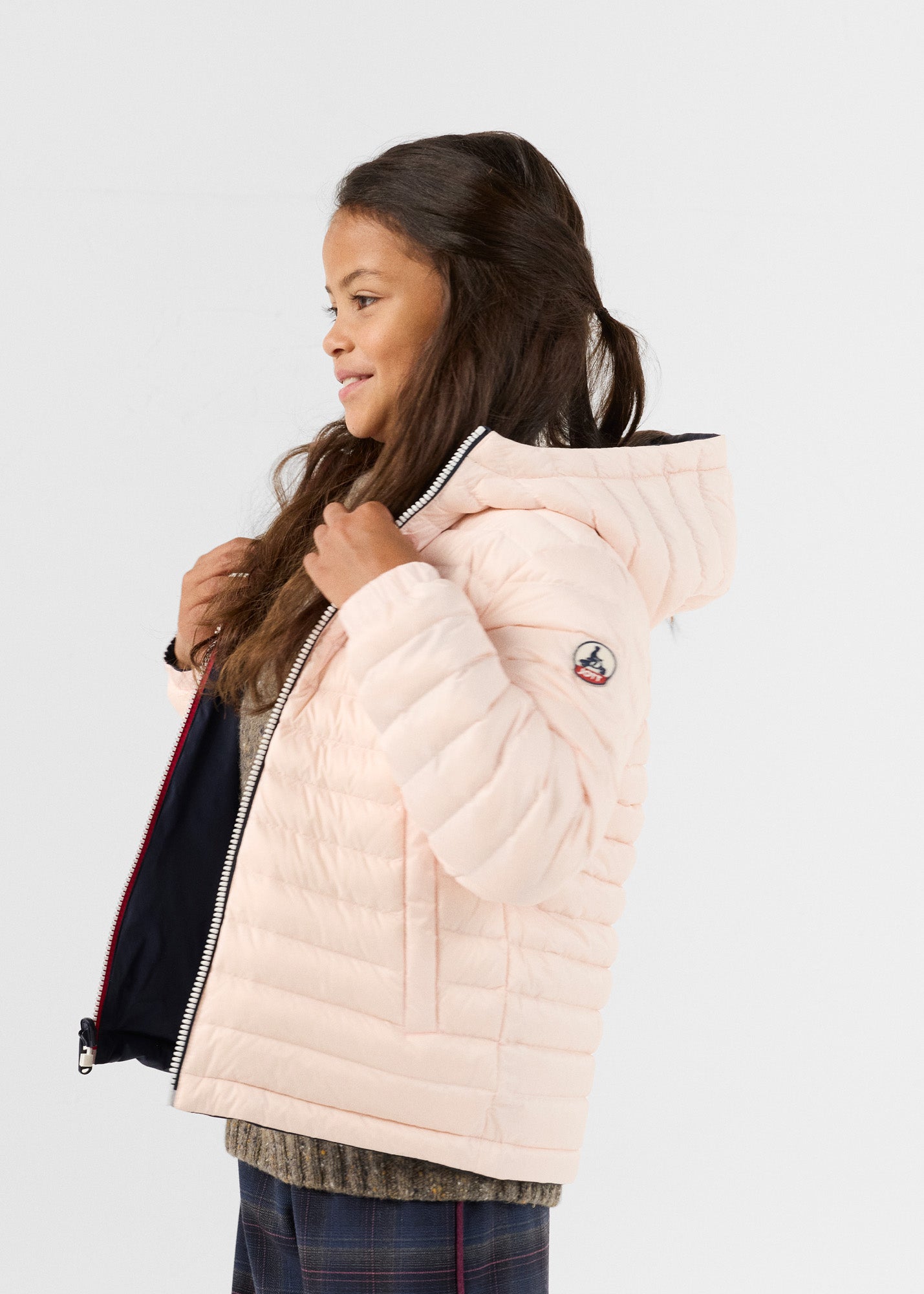 Doudoune enfant réversible Marine/rose pétale Sauda