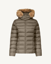 Doudoune à capuche Grand Froid Taupe Luxe