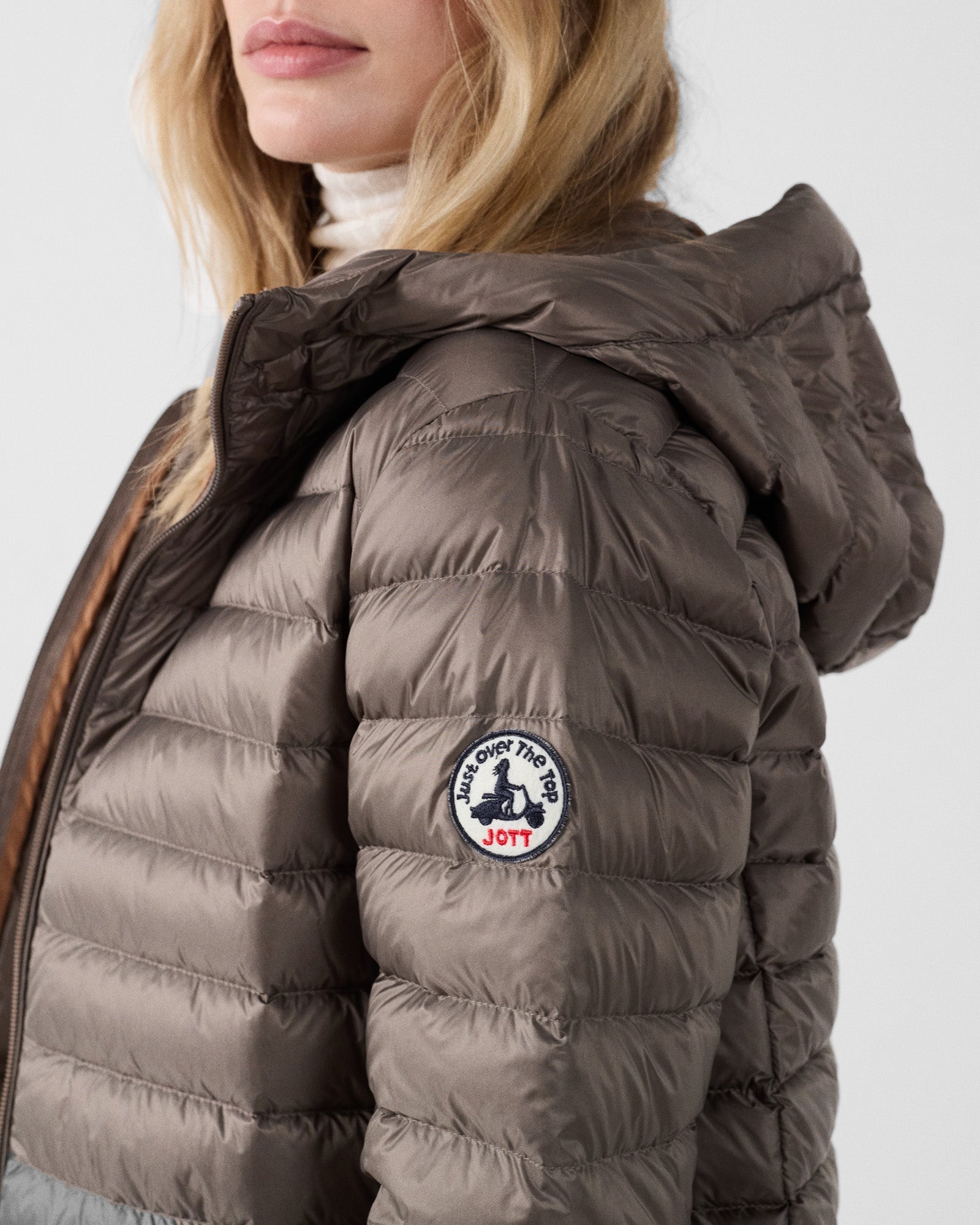 Doudoune mi-longue Taupe Claudie