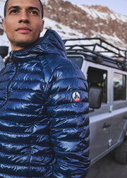 Doudoune légère à capuche Marine Nico shiny