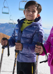 Doudoune enfant Grand Froid laquée Raisin ombre Kazan