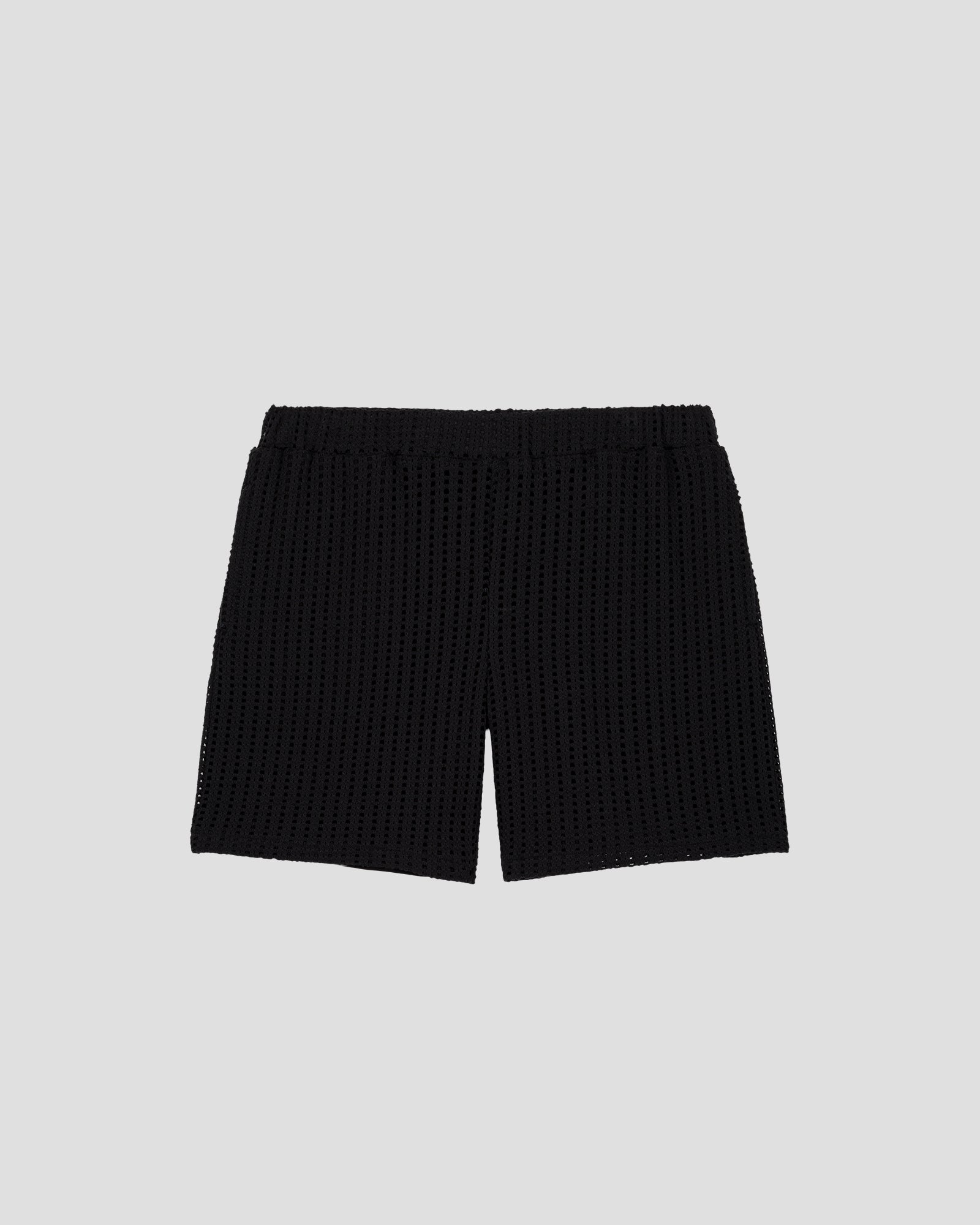 Short en maille de coton Noir Vittorio