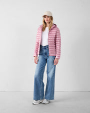 Doudoune légère à capuche Rose antique Cloe shiny