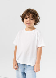 T-shirt enfant à col rond Blanc Pio